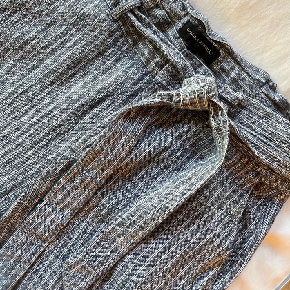 Cute banana republic seersucker wide leg linen pants